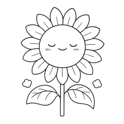 Desenho de Girassol para colorir e imprimir: número 6