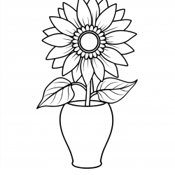 Desenho de Girassol para colorir e imprimir: número 13