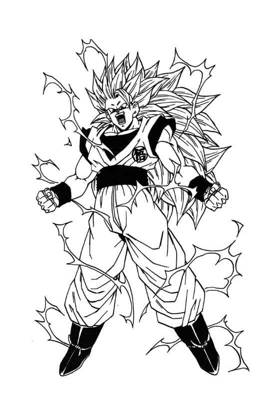 Desenho de Goku para colorir e imprimir: número 2