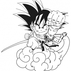 Desenho de Goku para colorir e imprimir: número 3