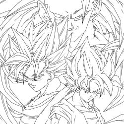 Desenho de Goku para colorir e imprimir: número 4