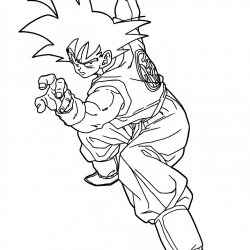 Desenho de Goku para colorir e imprimir: número 5