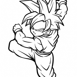 Desenho de Goku para colorir e imprimir: número 6