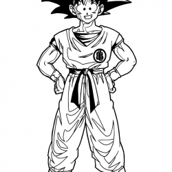 Desenho de Goku para colorir e imprimir: número 8