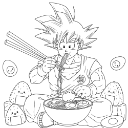 Desenho de Goku para colorir e imprimir: número 10