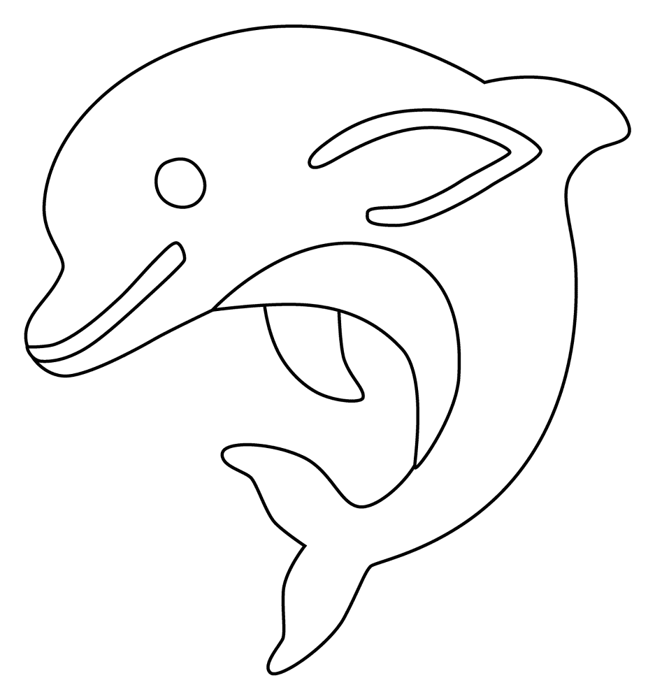 Desenho de Golfinhos para colorir e imprimir: número 4