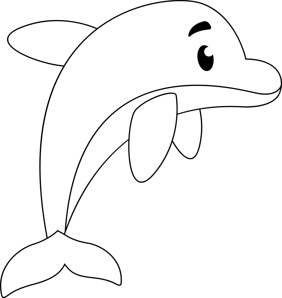 Desenho de Golfinhos para colorir e imprimir: número 6