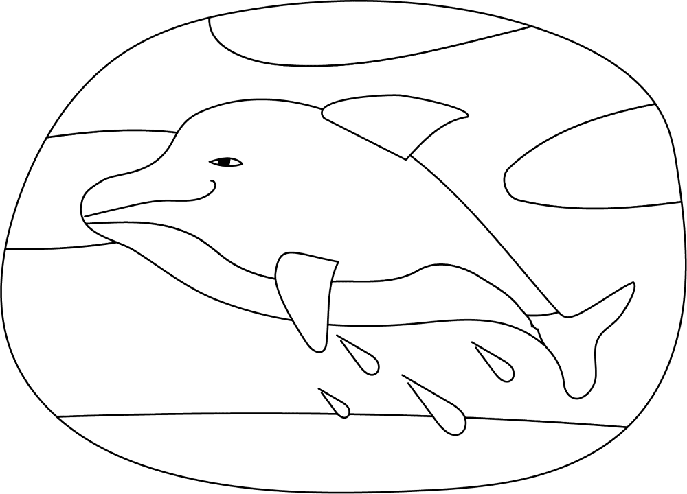Desenho de Golfinhos para colorir e imprimir: número 7