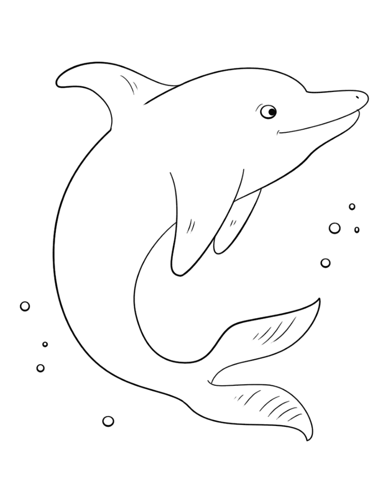 Desenho de Golfinhos para colorir e imprimir: número 9