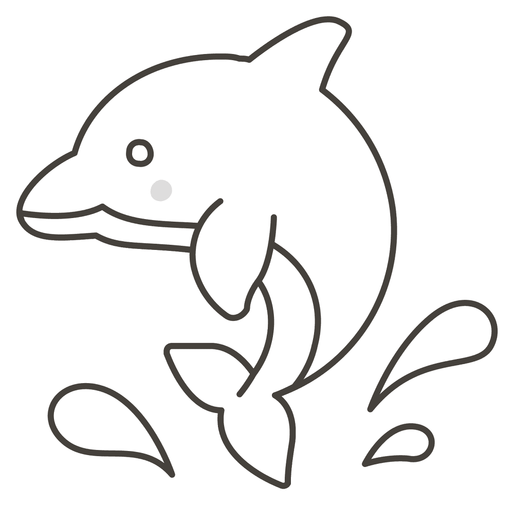 Desenho de Golfinhos para colorir e imprimir: número 10