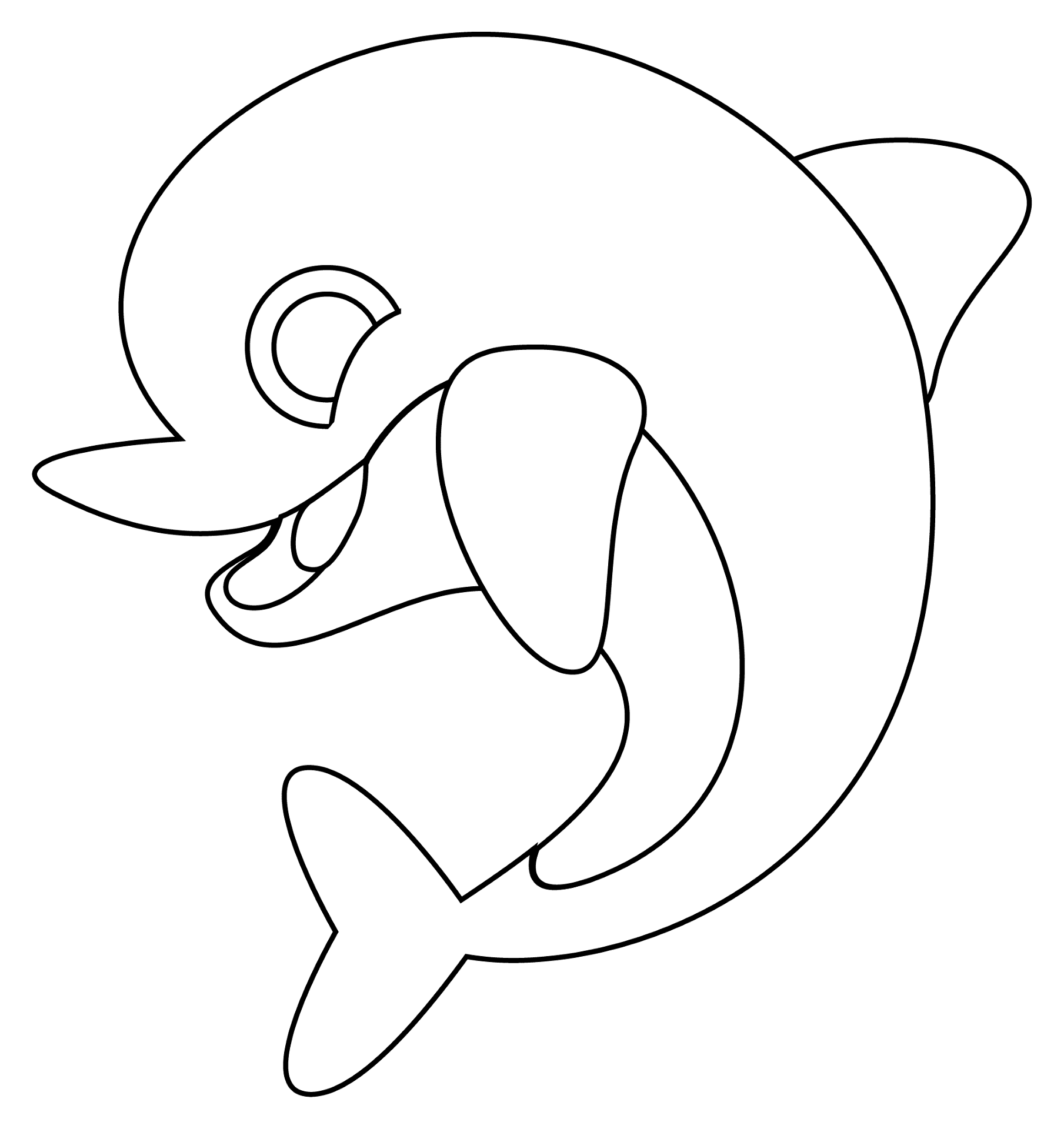 Desenho de Golfinhos para colorir e imprimir: número 13