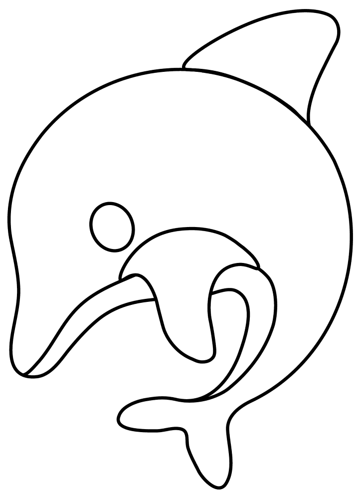 Desenho de Golfinhos para colorir e imprimir: número 14