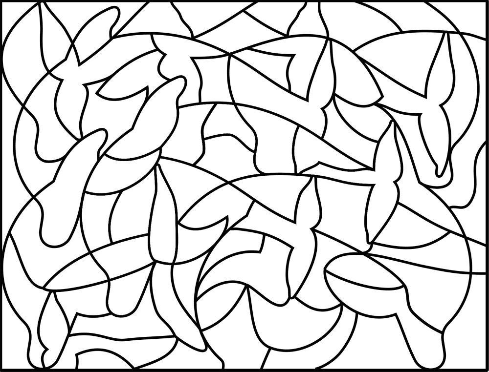 Desenho de Golfinhos para colorir e imprimir: número 48