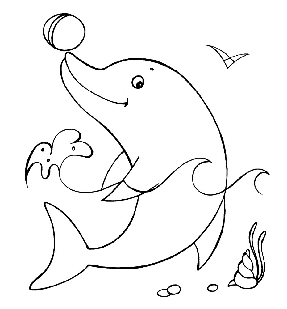 Desenho de Golfinhos para colorir