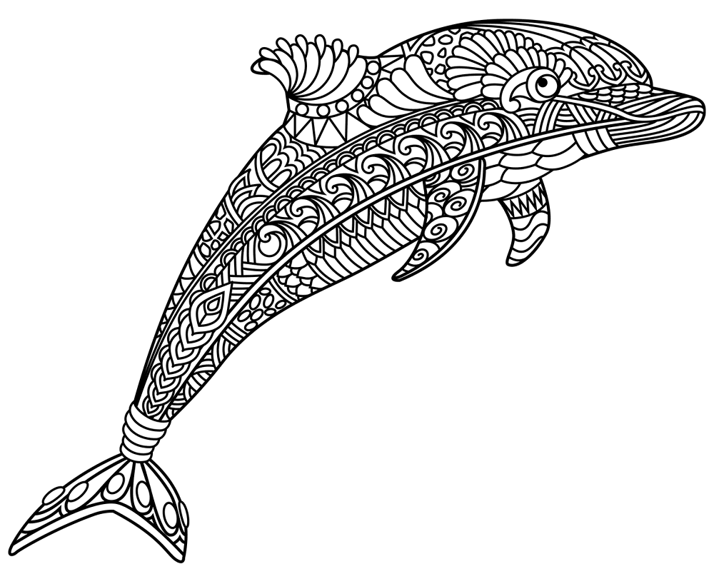 Desenho de Golfinhos para colorir