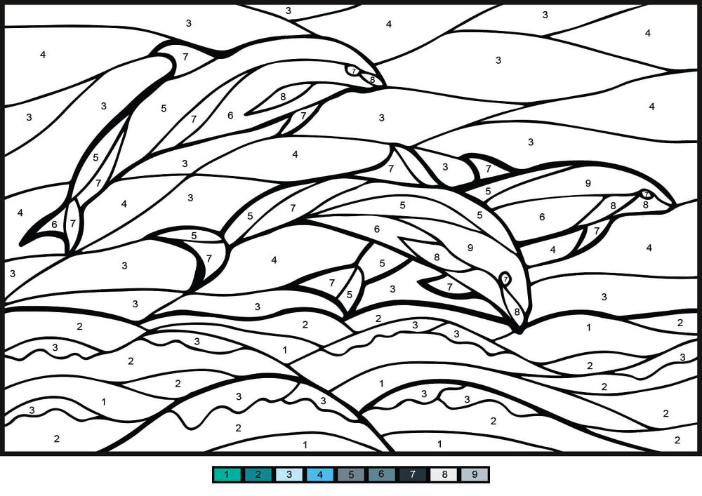 Desenho de Golfinhos para colorir