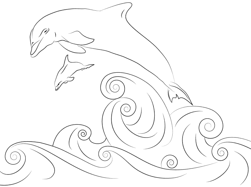 Desenho de Golfinhos para colorir