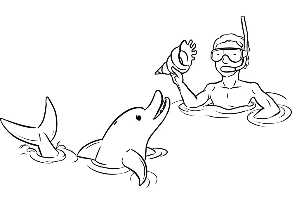 Desenho de Golfinhos para colorir