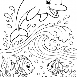 Desenho de Golfinhos para colorir