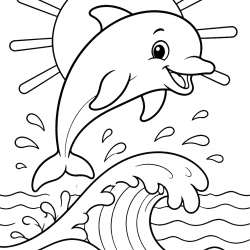 Desenho de Golfinhos para colorir