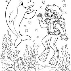 Desenho de Golfinhos para colorir
