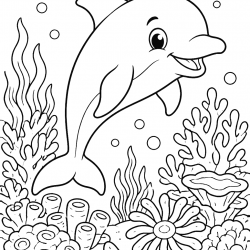 Desenho de Golfinhos para colorir