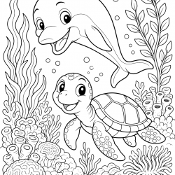 Desenho de Golfinhos para colorir