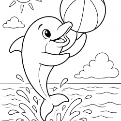 Desenho de Golfinhos para colorir