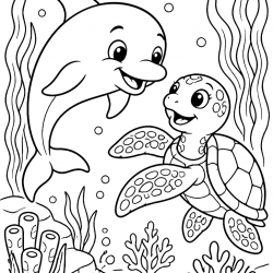 Desenho de Golfinhos para colorir