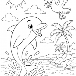 Desenho de Golfinhos para colorir