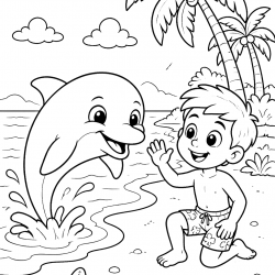 Desenho de Golfinhos para colorir