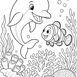 Desenho de Golfinhos para colorir