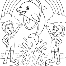 Desenho de Golfinhos para colorir