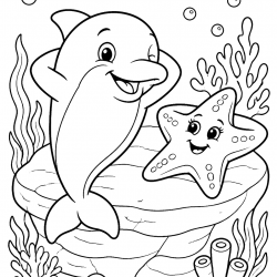 Desenho de Golfinhos para colorir