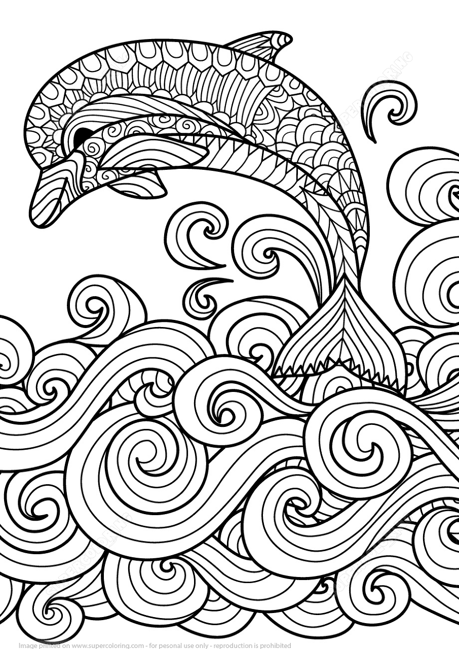 Desenho de Golfinhos para colorir