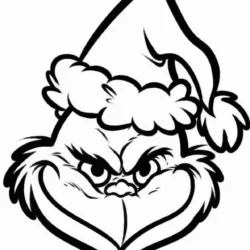 Desenho de Grinch para colorir e imprimir: número 2