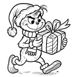 Desenho de Grinch para colorir e imprimir: número 3