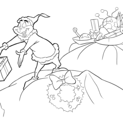 Desenho de Grinch para colorir e imprimir: número 6