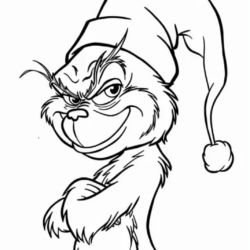 Desenho de Grinch para colorir e imprimir: número 7