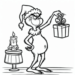 Desenho de Grinch para colorir e imprimir: número 8