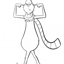 Desenho de Grinch para colorir e imprimir: número 12