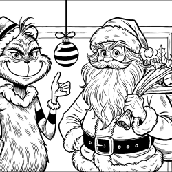 Desenho de Grinch para colorir e imprimir: número 13
