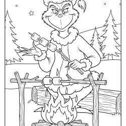 Desenho de Grinch para colorir e imprimir: número 15