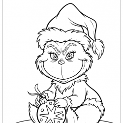 Desenho de Grinch para colorir e imprimir: número 16