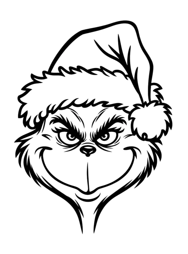 Desenho de Grinch para colorir e imprimir: número 18