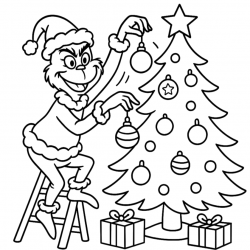 Desenho de Grinch para colorir e imprimir: número 19