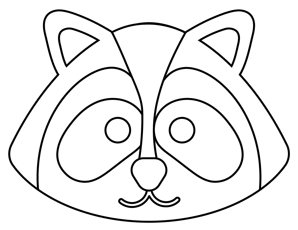 Desenho de Guaxinins para colorir e imprimir: número 6