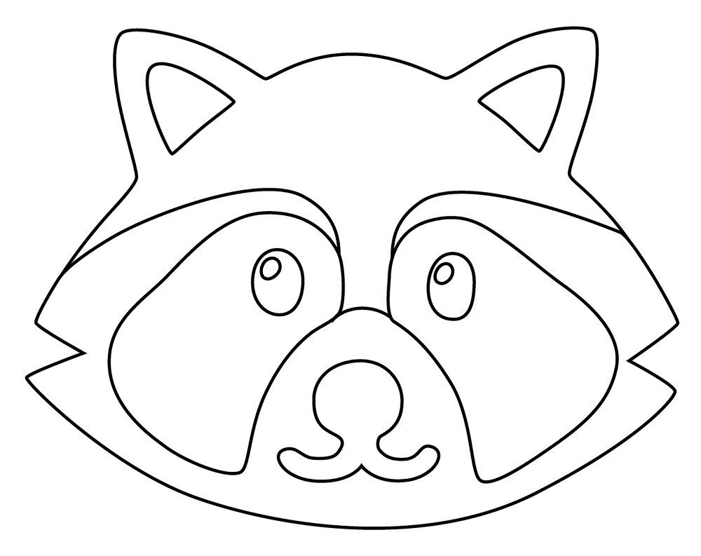 Desenho de Guaxinins para colorir e imprimir: número 7