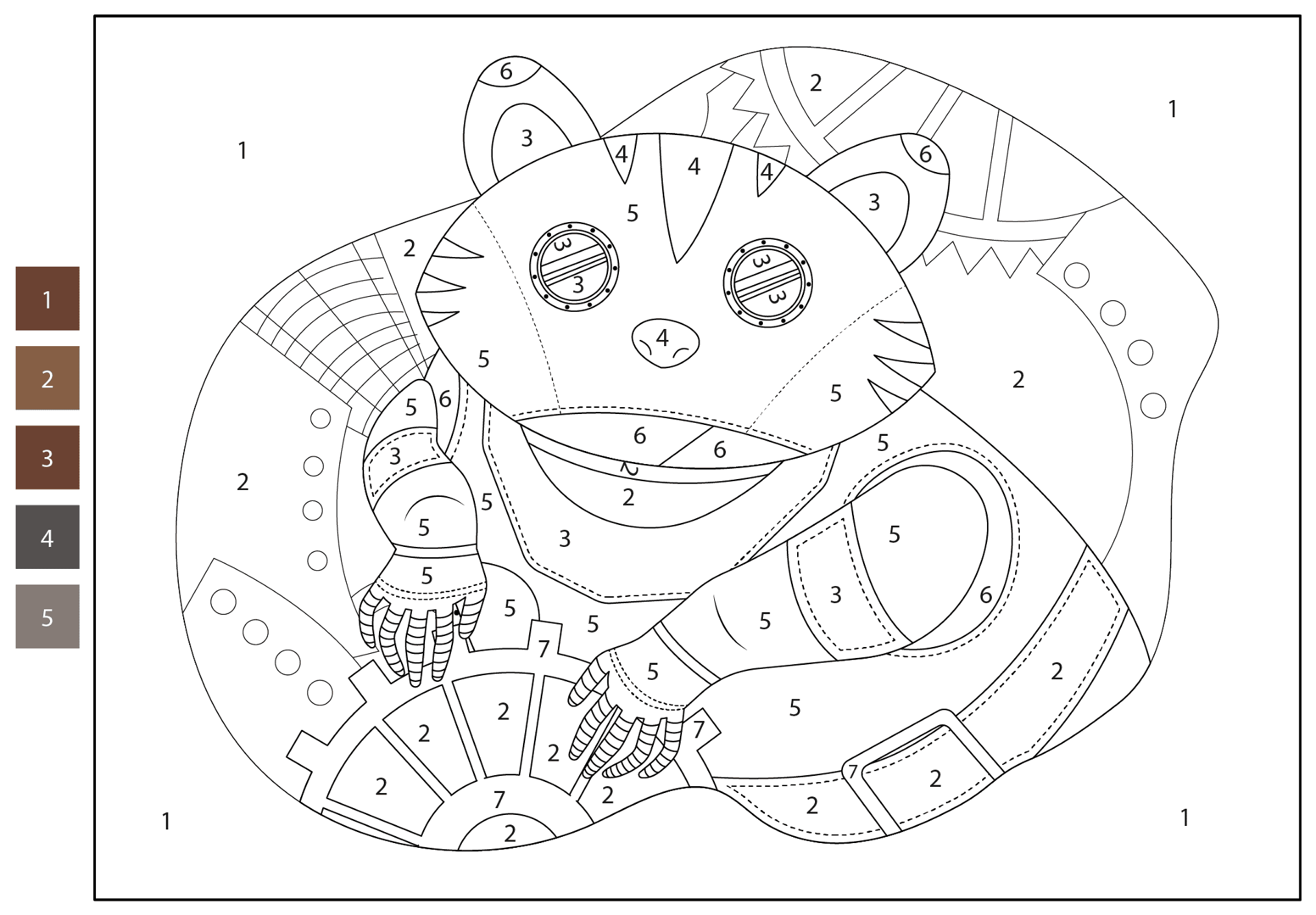 Desenho de Guaxinins para colorir e imprimir: número 11