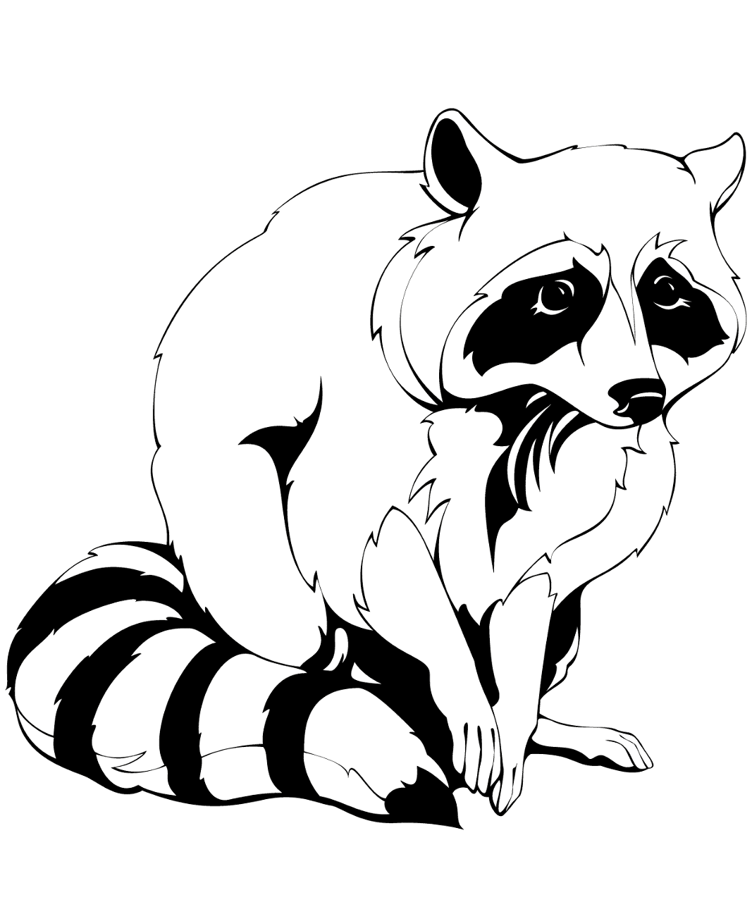 Desenho de Guaxinins para colorir e imprimir: número 16